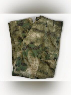 Army Tactical Pants Size Large/XL Military Double Knee Ripstop Camo Green